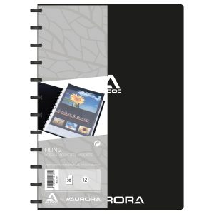 Adoc Sichtbuch L-Bind-Ex A4, 20 Taschen, Schwarz