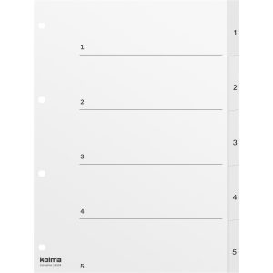 Kolma Register A4 Weiss, PP 1-5
