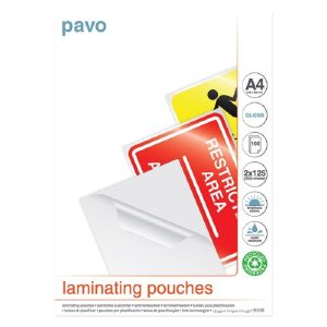 Pavo Laminierfolie A4, 125 µm, 100 Stück, Glänzend