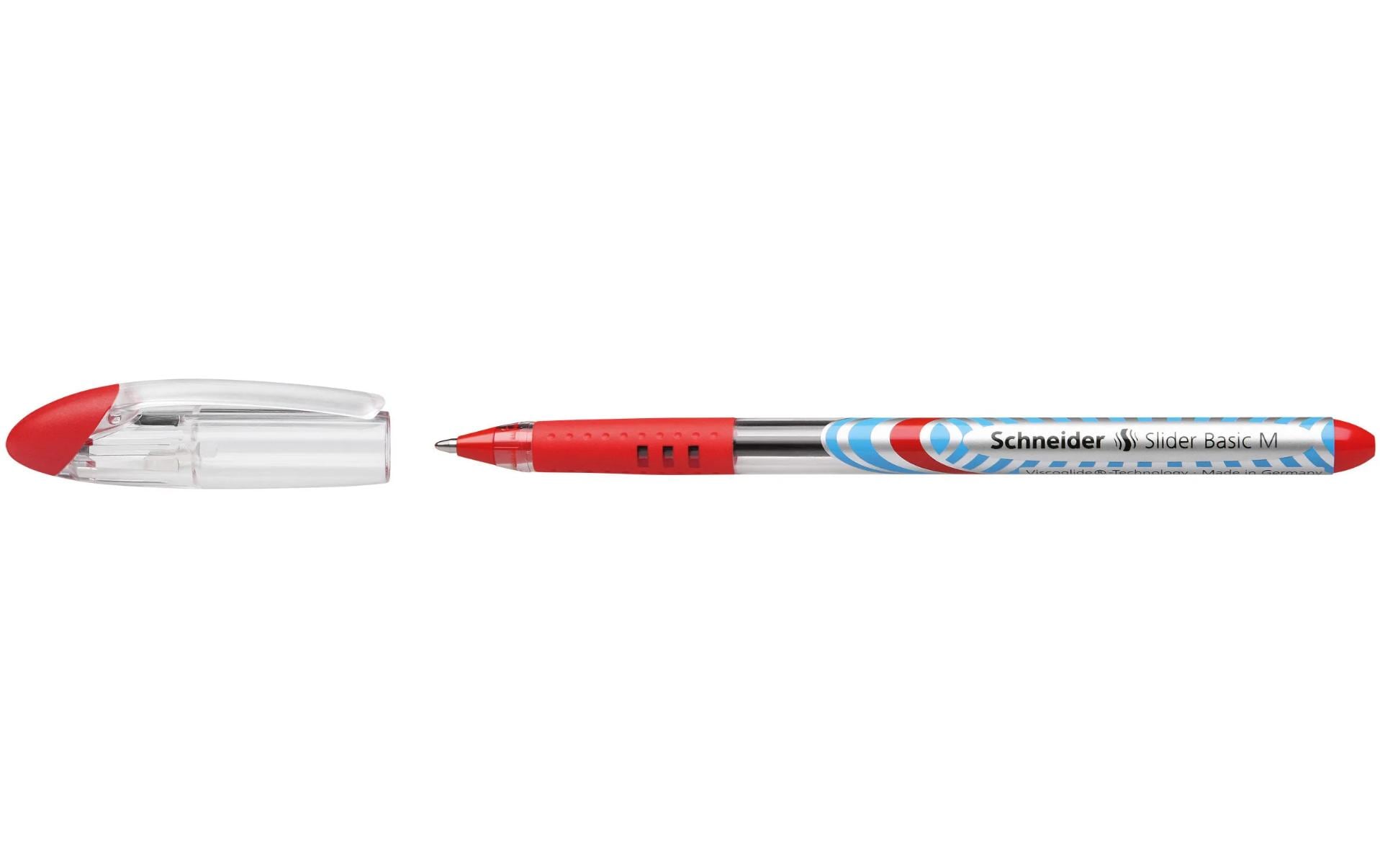 Schneider Kugelschreiber Slider Basic 1 mm, Rot/Silber