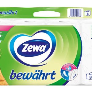 Zewa Toilettenpapier Bewährt mit Strohzellstoff weiss, 8 Rollen