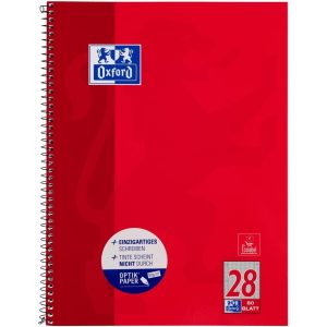 Oxford Schulheft Collegeblock A4+, kariert, Rot