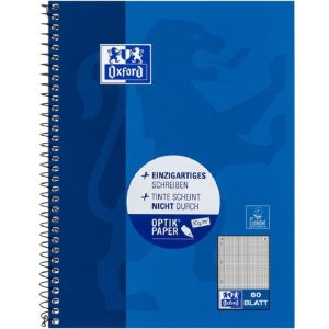 Oxford Schulheft Collegeblock A5+, kariert, Blau