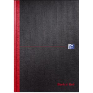 Oxford Notizbuch A4, blanko, Schwarz/Rot