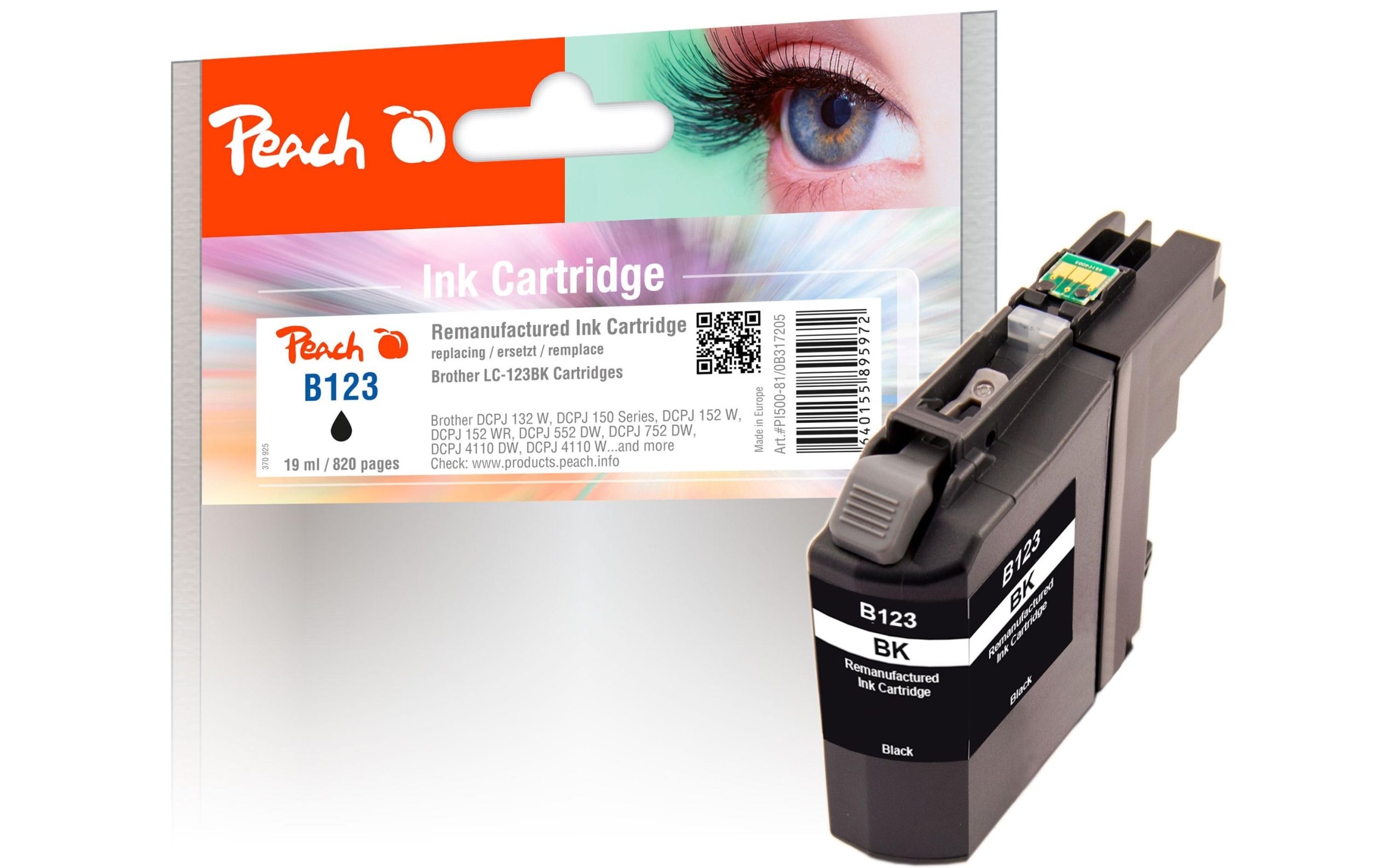 Peach Tinte Brother LC-123 Black