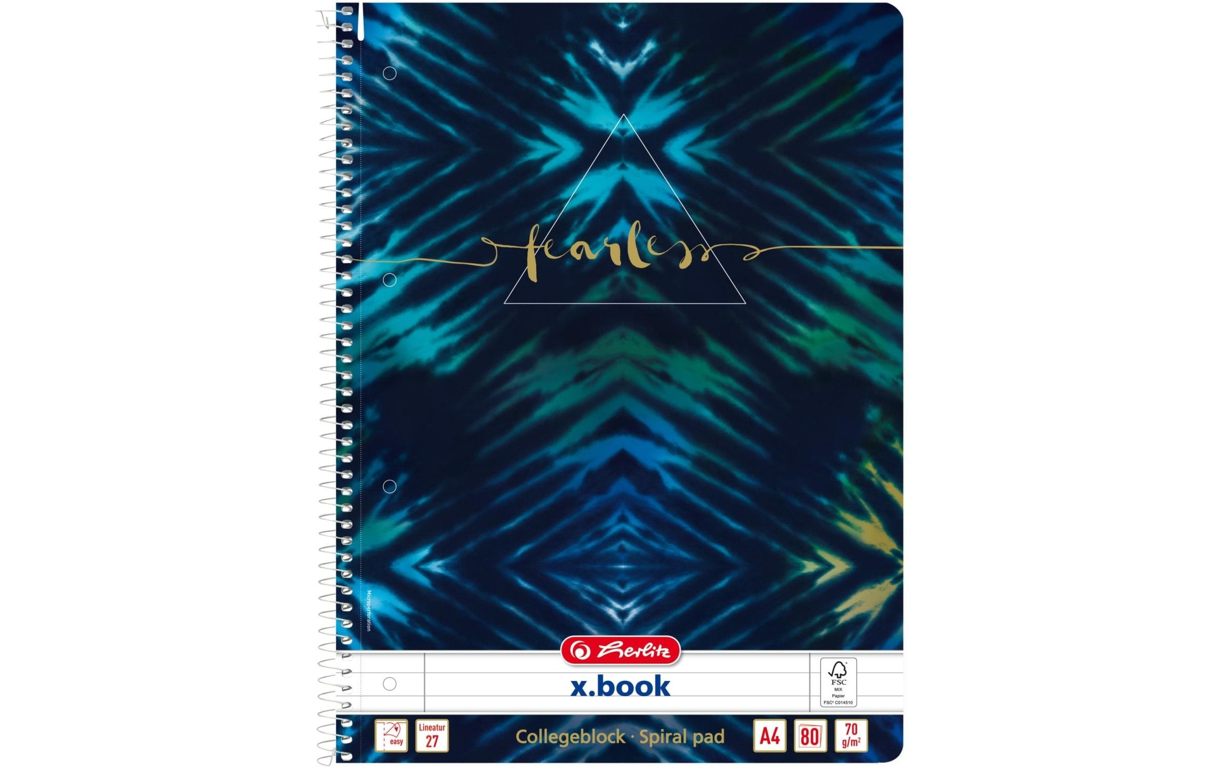 Herlitz Spiralblock New Baltik Fearless Liniert, 80 Blätter, A4