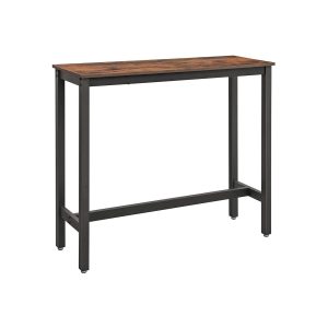 VASAGLE Bartisch mit Metallgestell 120 x 100 cm, Schwarz/Braun