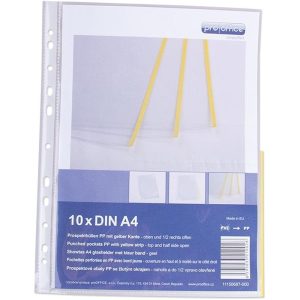 ProOffice Zeigetasche A4, Gelb/Transparent, 10 Stück
