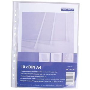 ProOffice Zeigetasche A4, Transparent/Weiss, 10 Stück