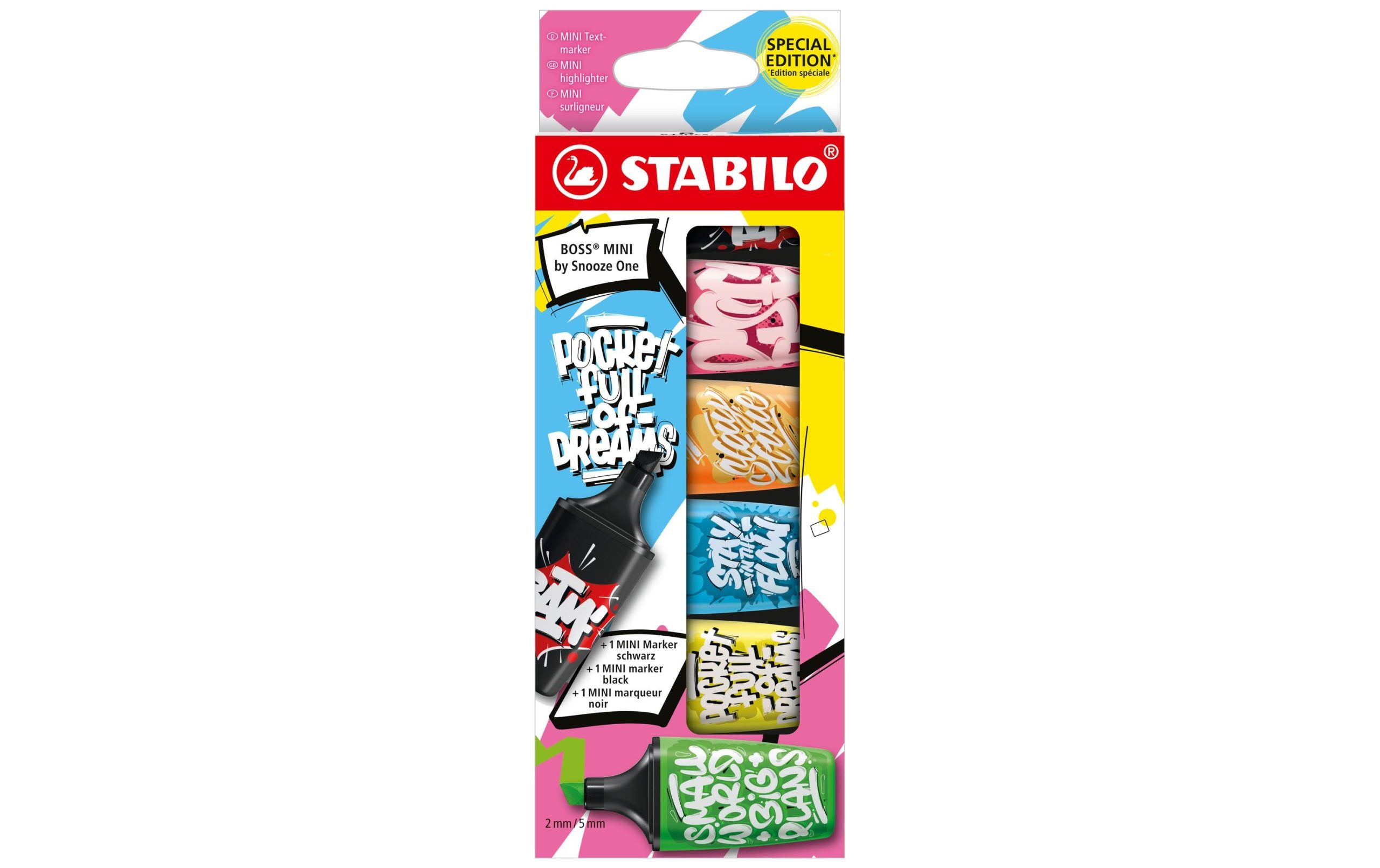 STABILO Textmarker Boss Mini Snooze Mehrfarbig, 6-teilig