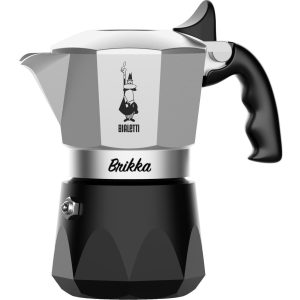 Bialetti Espressokocher New Brikka für 2 Tassen, Silber
