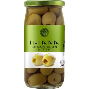 Iliada Golden Line Bio Grüne Oliven, entsteint 370 g