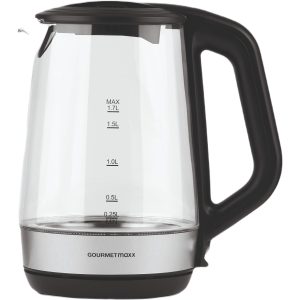 GOURMETmaxx Wasserkocher 1.7 l, Schwarz/Transparent