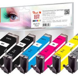 Peach Tintenset Canon 570XL/571XL, Multi-6-Pack BK/PBK/C/M/Y/G