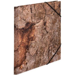 HERMA Gummibandmappe Wood Dunkelbraun