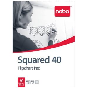 Nobo Flipchart Block 40 Blatt, kariert, 58 x 81 cm Weiss 1 Stück