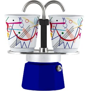 Bialetti Espressokocher Mini Express Kandinsky 2 Tassen, Blau