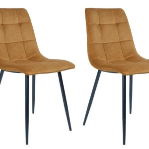 House Nordic Stuhl Middelfart 2 Stück, 86 x 55 cm, Schwarz/Senfgelb