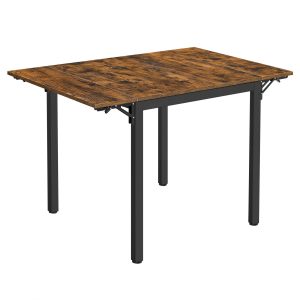 VASAGLE Tisch für 4 Personen 120 x 76.2 cm, Schwarz/Braun