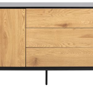 AC Design Sideboard Seaford 120 x 40 x 82 cm, Schwarz/Nature