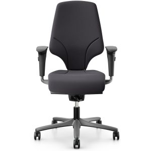 Giroflex Bürostuhl 64 mit Polsterrücken und Armlehnen, Charcoal
