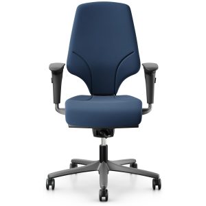 Giroflex Bürostuhl 64 mit Polsterrücken und Armlehnen, Dunkelblau