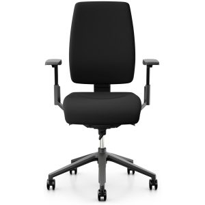 Giroflex Bürostuhl 68 mit Polsterrücken und Armlehnen, Schwarz