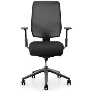 Giroflex Bürostuhl 68 mit Netzrücken und Armlehnen, Schwarz