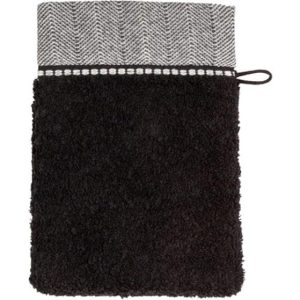 Möve Waschhandschuh Brooklyn 15 x 20 cm, Schwarz