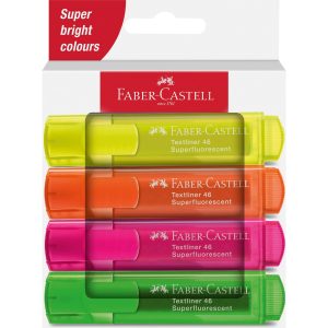 Faber-Castell Textmarker 46 Superfluorescent 4er Etui Karton