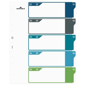 DURABLE Register A4+, 1-5, 5-farbig