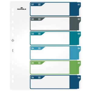 DURABLE Register A4+, 1-6, 5-farbig
