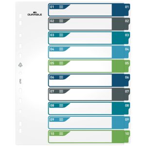 DURABLE Register A4+, 1-10, 5-farbig