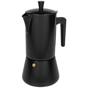 FURBER Espressokocher Chicchi 10 Tassen, Schwarz