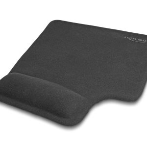 Delock Mausmatte Ergonomisch für Linkshänder Schwarz