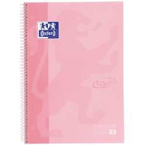 Oxford Schreibblock School Touch A4+, kariert, Pastellrosa