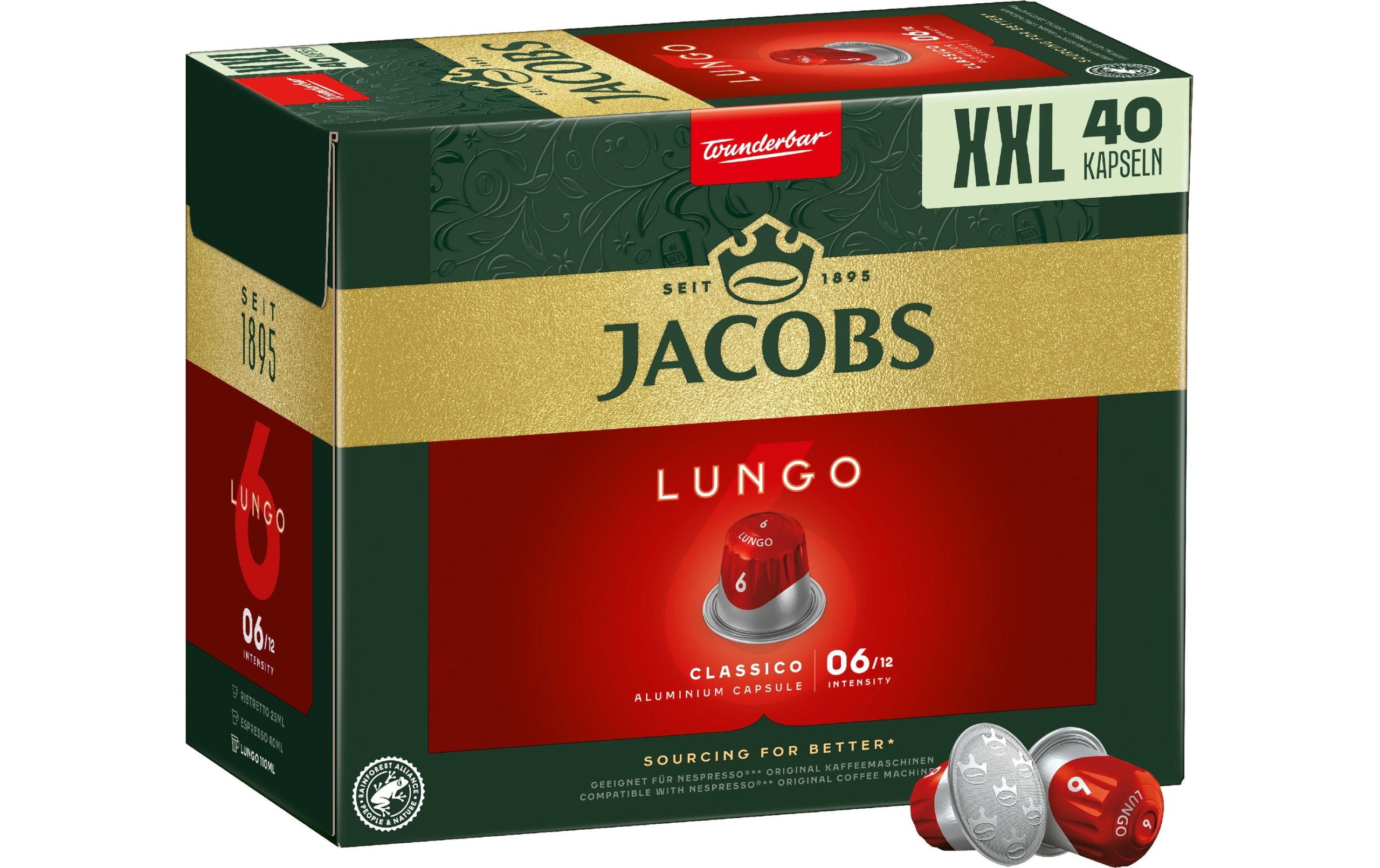 Jacobs Kaffeekapseln Lungo 6 Classico 40 Stück