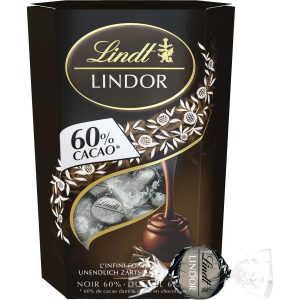 Lindt Schokoladen-Pralinen Lindor Kugeln Dunkel 60% Kakao 200 g
