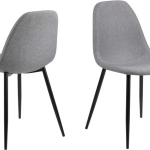AC Design Stuhl Wilma 4 Stück, Schwarz/Hellgrau