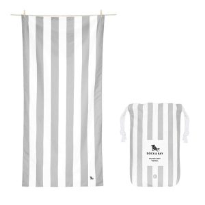 Dock & Bay Strandtuch Cabana L, Hellgrau/Weiss