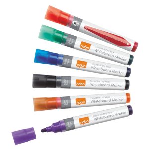 Nobo Liquid Ink Boardmarker, trocken abwischbar, 6 Stück