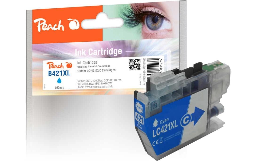 Peach Tinte Brother LC-421XLC Cyan