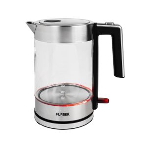 FURBER Wasserkocher Vetro 1.7 l, Silber/Transparent