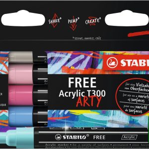 STABILO Acrylmarker Free Acrylic T300 Candy 5-Etui