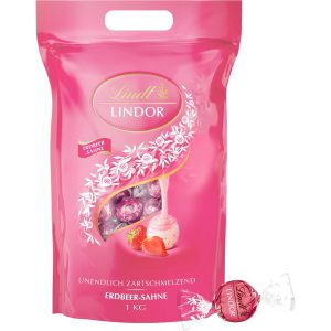 Lindt Schokoladen-Pralinen Lindor Kugeln Strawberry 1000 g