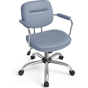 Songmics Bürostuhl mit Polsterrücken und Armlehnen, Blau