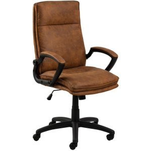 AC Design Bürostuhl Brad, mit Armlehnen und Bremsrollen, Camel