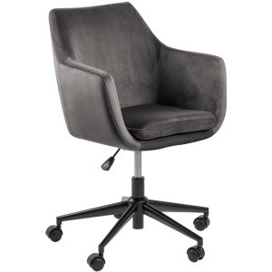 AC Design Bürostuhl Nora, mit Polsterrücken und Armlehnen, Dunkelgrau