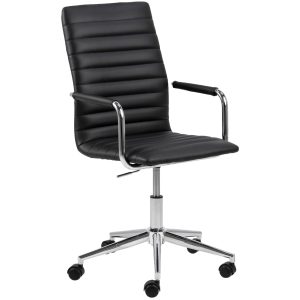 AC Design Bürostuhl Winslow, mit Polsterrücken und Armlehnen, Schwarz