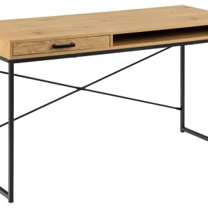 AC Design Tisch Seaford, Schwarz matt / Wildeiche matt